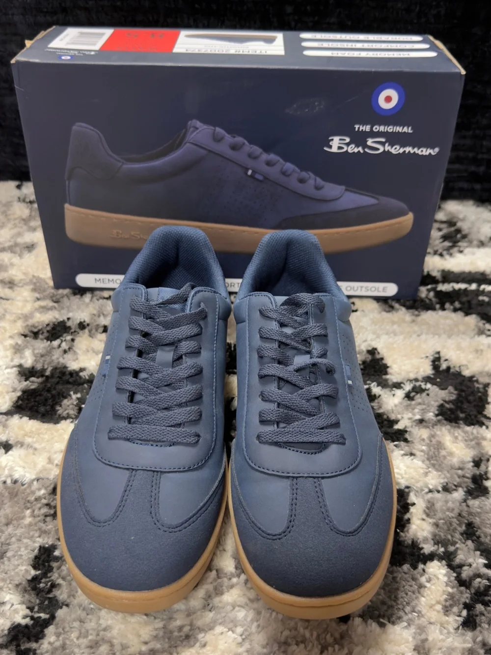 Ben Sherman Navy and Gum Casual Lace-Up Sneakers